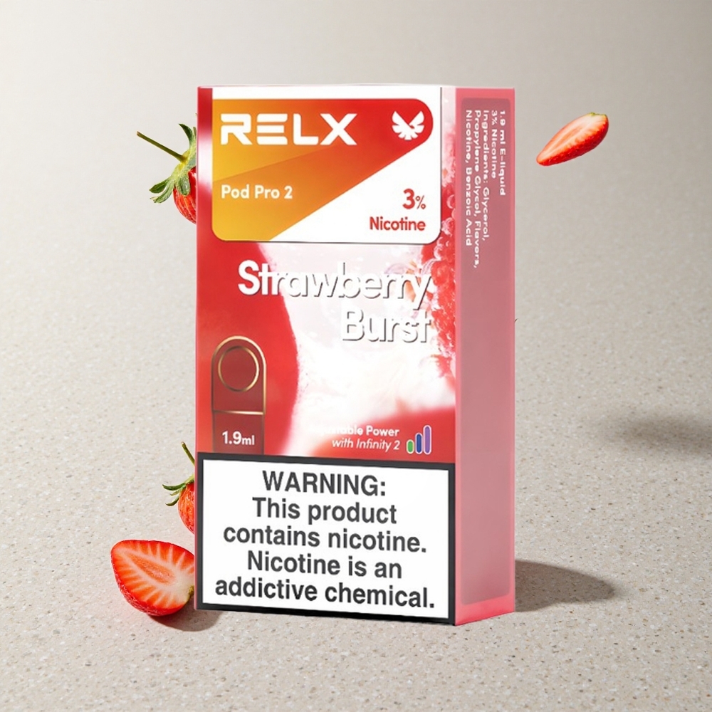 RELX Pod Pro 2 600 Puffs Eper Robbanás Nikotintartalom3 Térfogat19ml