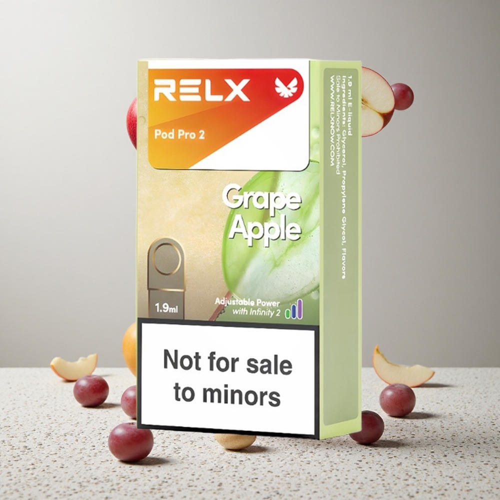 RELX Pod Pro 2 600 Puffs Gránátalma Szőlő 0 nikotin 19ml tartály 3 feszültségbeállítás