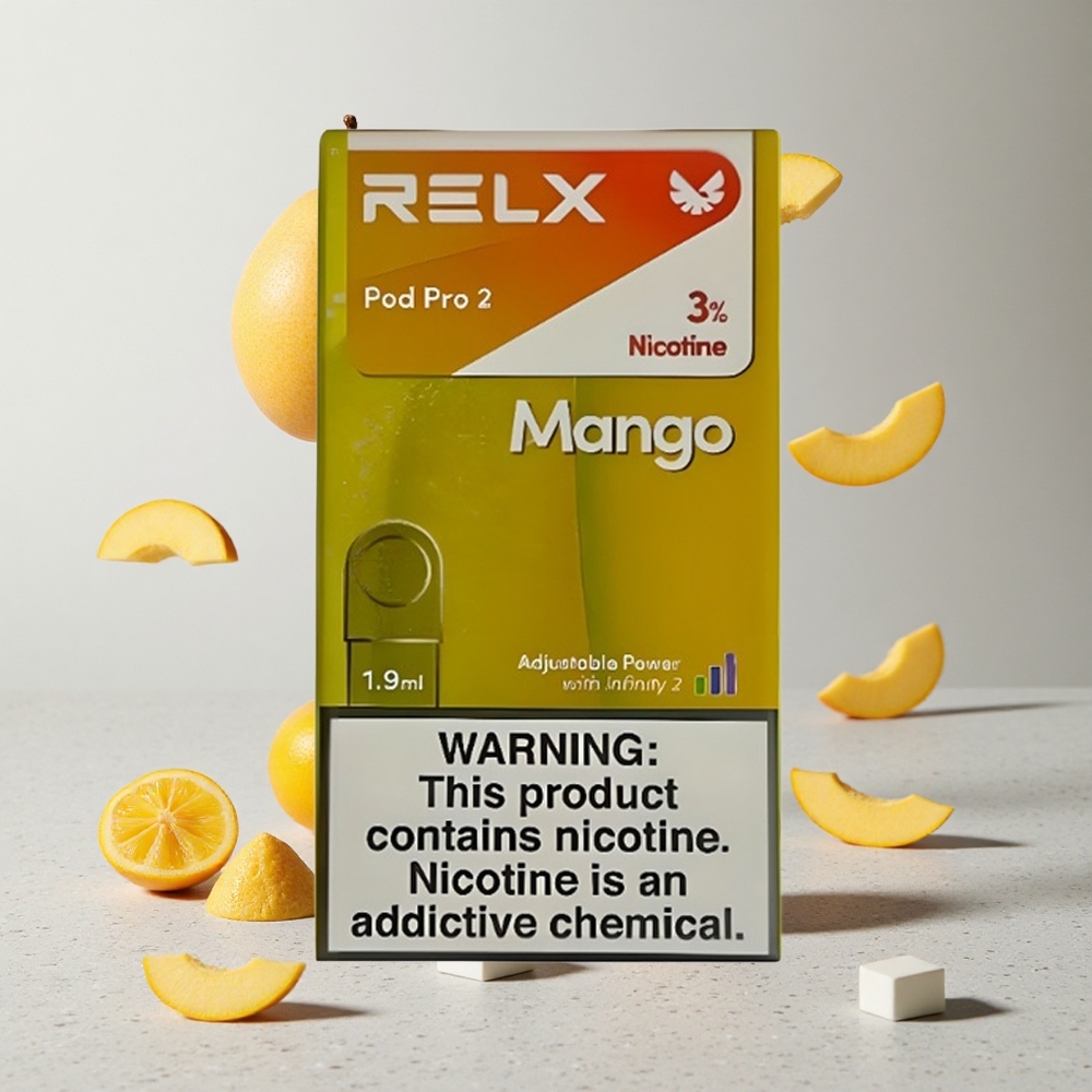 RELX Pod Pro 2 600 Puffs Mango Jég 19ml-es tartály 3 nikotin