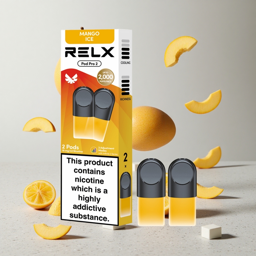RELX Pod Pro 2 600 Puffs Mango Jég 19ml tartály 18 nikotintartalom
