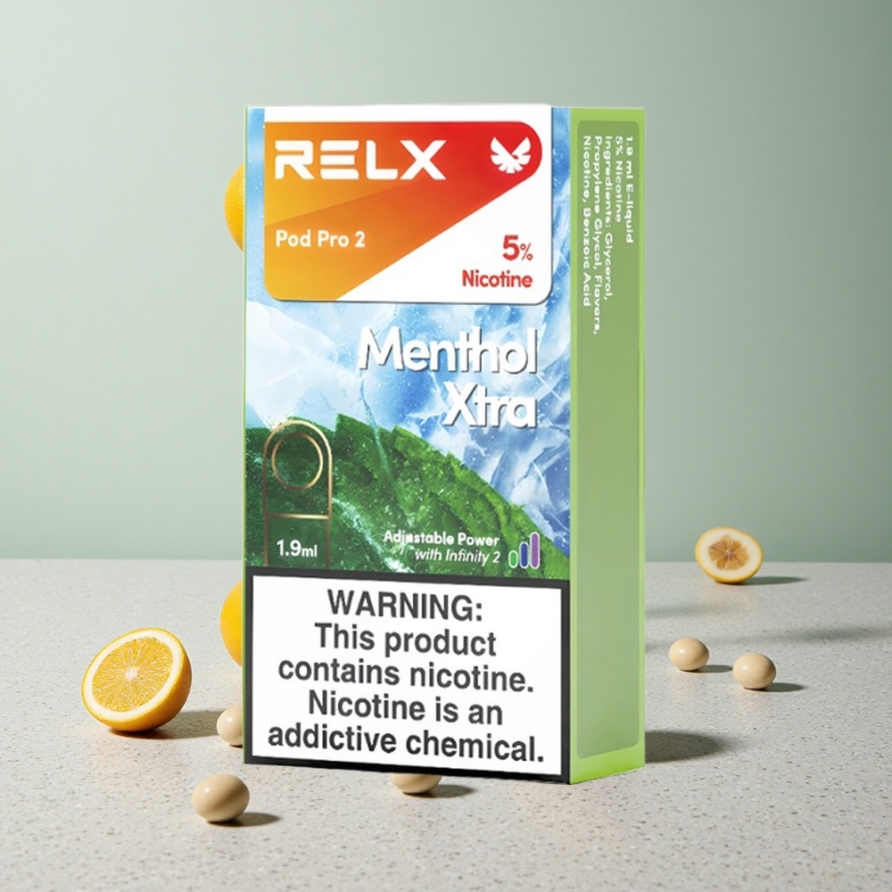 RELX Pod Pro 2 600 Puffs Mentol Xtra Eko Mód (55W) Smooth Mód (65W) Boost Mód (8W)