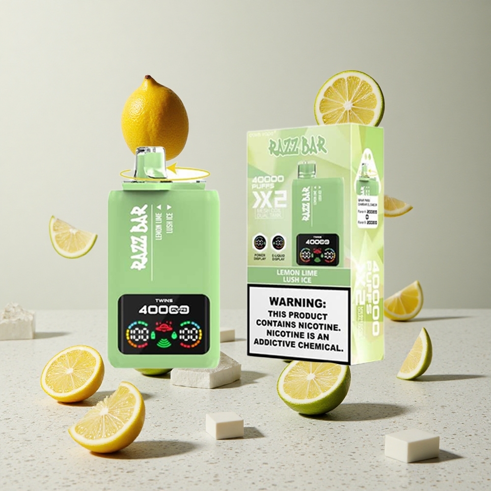 Razz Bar 40000 Puffs Egyszer Használatos Vape Citrom Lime Lush Jég 650 Mah Akku