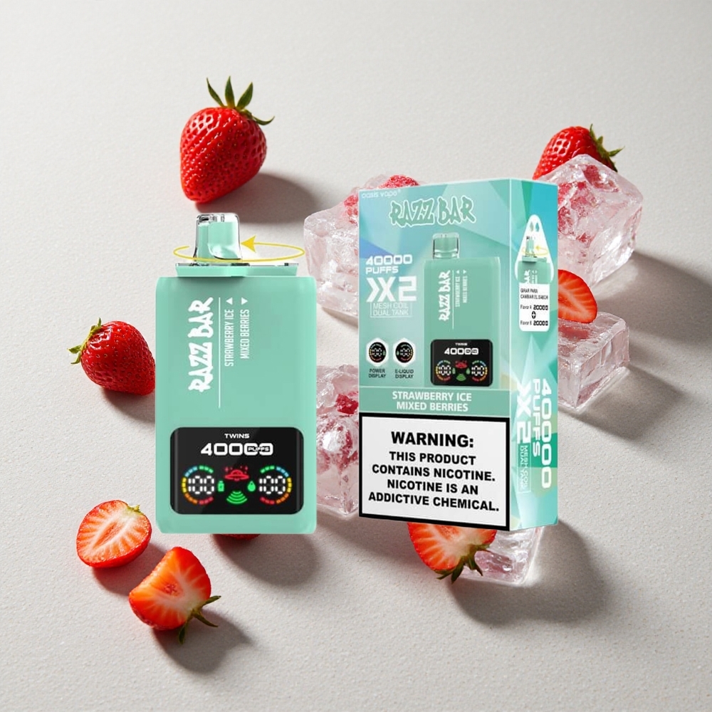 Razz Bar 40000 Puffs Összetett Bogyós Eperjég és Áramképernyős Kijelző