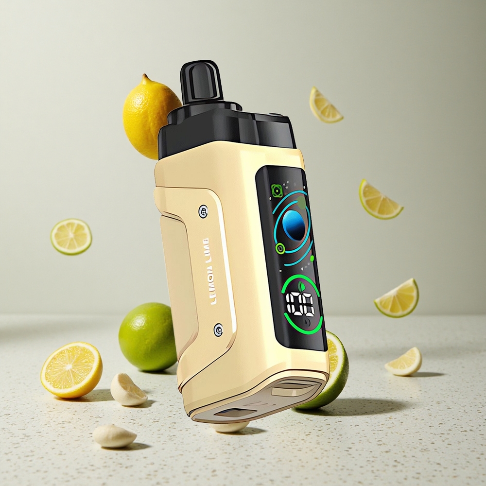 Razz Bar 45000 Puffs Egyszer használatos E-cigaretta Citrom Lime és Málna 10 Ohm Mesh Coil