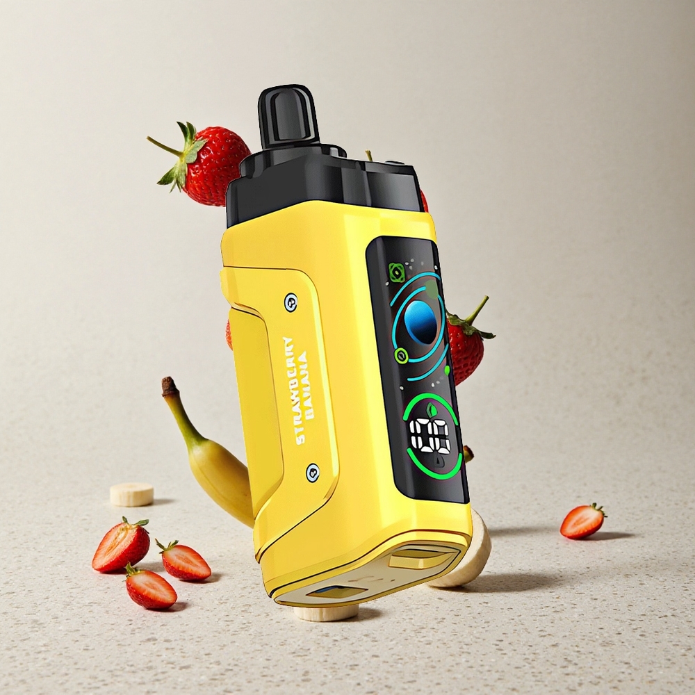 Razz Bar 45000 Puffs Elszívható E-cigaretta Eper-Banán Íz Beállítható Légáramlás és Type-C Töltés