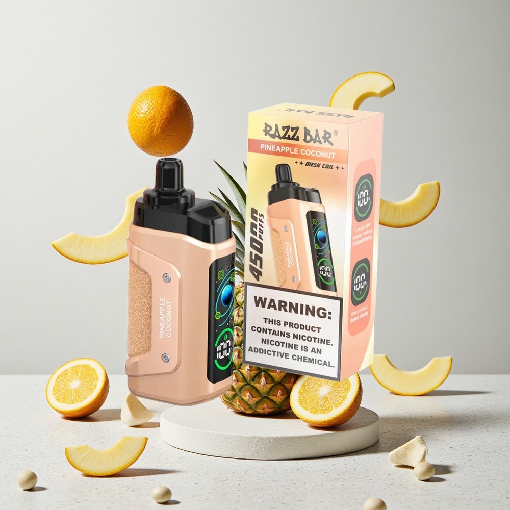 Razz Bar 45000 Puffs Elszívható E-szigi Ananász-Kókusz Íz Type-C Töltéssel