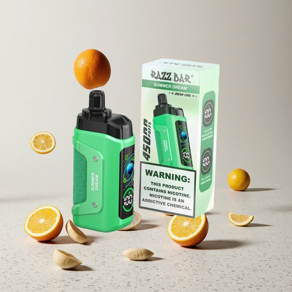 Razz Bar 45000 Puffs Elszívható E-szigi Nyári Álom Állítható Légáramlással és 20 mg/ml Nikotinerősség