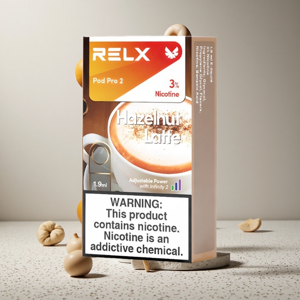 RELX Pod Pro 2 600 Puffs Mogyorós Latte Aromájú 19ml Tartály 3 Nikotin